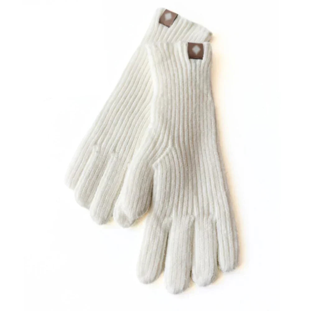 Gestrickte Damenhandschuhe mit Touchscreen