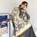 Damen Oversized-Schal mit Blumenmuster