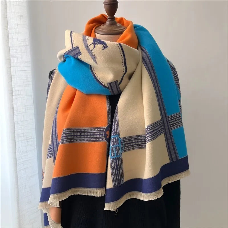 Damen Oversized-Schal mit Blumenmuster