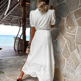 Celeste | Damen Maxi-Kleid mit Bindegürtel