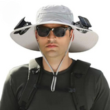 Outdoor-Sonnenhut mit integriertem Solarlüfter und verstellbarer Passform
