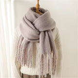 Damen Oversized-Schal mit Fransen