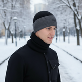 Wollmütze mit passendem Schal - WarmCombo für Kopf und Hals