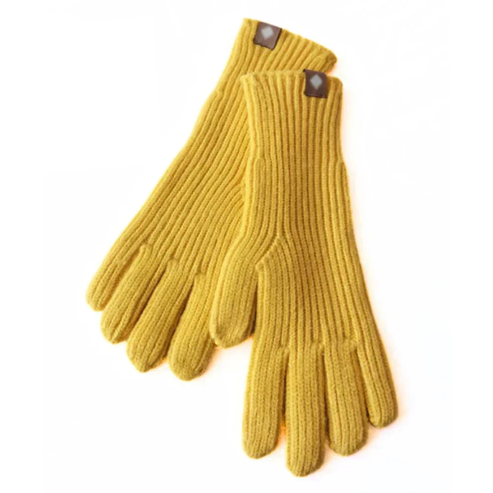 Gestrickte Damenhandschuhe mit Touchscreen