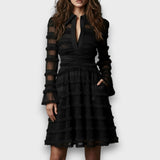 Parisa – Midi-Kleid mit transparenten Fransen-Details