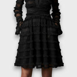 Parisa – Midi-Kleid mit transparenten Fransen-Details