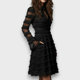 Parisa – Midi-Kleid mit transparenten Fransen-Details