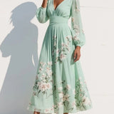 Odelia™ Blumiges Midi-Kleid