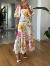 CAMILLE – ELEGANTES BLOOM PUFF-SLEEVE KLEID