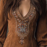 Lunori™ | Lila besticktes Minikleid