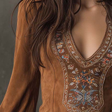 Lunori™ | Lila besticktes Minikleid