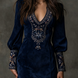 Lunori™ | Lila besticktes Minikleid