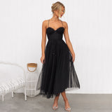 Ärmelloses Midi-Kleid für Damen mit Taillenzug