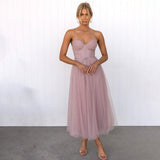 Ärmelloses Midi-Kleid für Damen mit Taillenzug