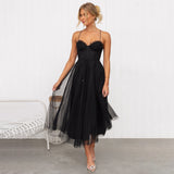 Ärmelloses Midi-Kleid für Damen mit Taillenzug