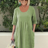 Lena™ - Entspanntes Faltenkleid mit Taschen