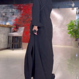 Eleanor - Lockeres Langes Kleid Mit Revers Und Seitenschlitz