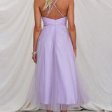 Zeitgenössisches Prinzessinnen-Maxi-Kleid mit Trägern für Partys