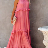 Emilia™ - Halter Ruffle Maxi Kleid