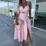 Chloe™ - Kleid mit hohem Schlitz und Spaghetti-Trägern