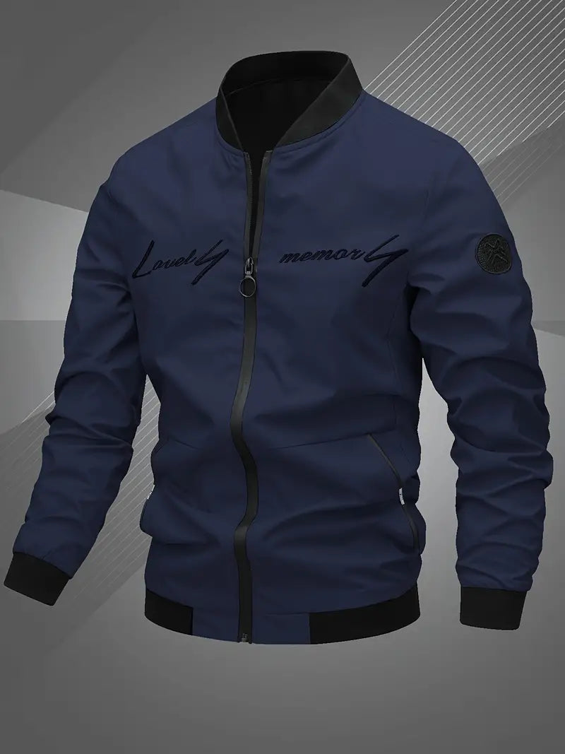 Finn - Lässige Bomberjacke Mit Gesticktem Buchstaben Für Männer