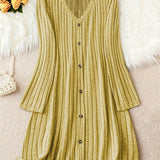 Madelyn™ - Zeitloses Plus-Size Rippknopfkleid