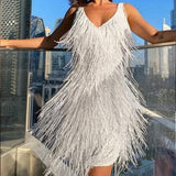 Schickes und verführerisches Fransen-Party-Kleid