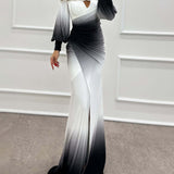 Elysia | Gradient Off-Shoulder Abendkleid