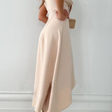 Lila – Schickes Wickel-V-Ausschnitt Midi-Kleid