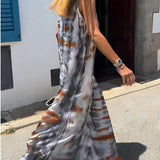Tie-Dye V-Ausschnitt Maxi Cami Kleid