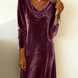 Frosina - Lässiges Velourkleid mit entspannter Passform