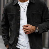 Johan | Herren Hemdjacke mit Knöpfen und Taschen