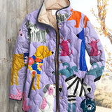 Damenjacke mit Hundemuster im Casual-Stil