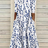 Sela™ – Küstenblumen Midi Kleid