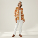 Andrea | Vest met herfstachtig bladerenpatroon