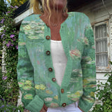 Annegret | Groene Trui met Waterlelie Motief