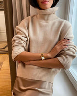 Damen Langarm-Turtleneck-Pullover