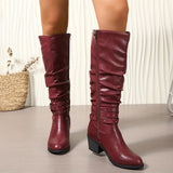 Ragnhild | Damen knöchelhohe Stiefel in Slouch-Optik mit Schnallenriemen