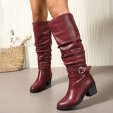 Ragnhild | Damen knöchelhohe Stiefel in Slouch-Optik mit Schnallenriemen