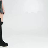 Aveline | Damen Overknee-Stiefel mit Keilabsatz und elastischem Schaft