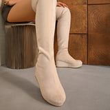 Aveline | Damen Overknee-Stiefel mit Keilabsatz und elastischem Schaft