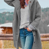 Melina - Damen Mantel Langarm Casual Fleece Plüsch Jacke