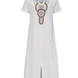 Demi™ - Boho Maxi Split Kleid mit Ausschnitt