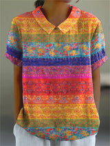 Kiana | Gestreifte Bluse mit Blumenmuster