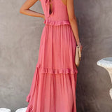 Emilia™ - Halter Ruffle Maxi Kleid