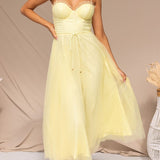 Zeitgenössisches Prinzessinnen-Maxi-Kleid mit Trägern für Partys