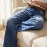 Retro Hochtaillierte Weite Jeans für Damen