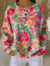 Maja | Weicher Pullover mit bunten Blumen