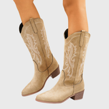 Baylor | Damen Westernstiefel mit weitem Schaft und gestapeltem Blockabsatz