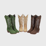 Baylor | Damen Westernstiefel mit weitem Schaft und gestapeltem Blockabsatz